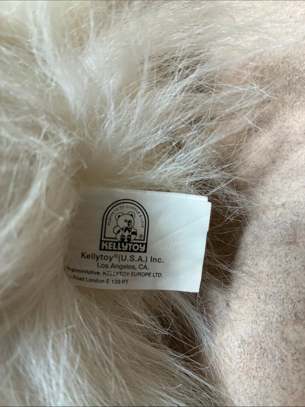Kellytoy Cream Plush Long-Fur Persian Cat with Brown Nose